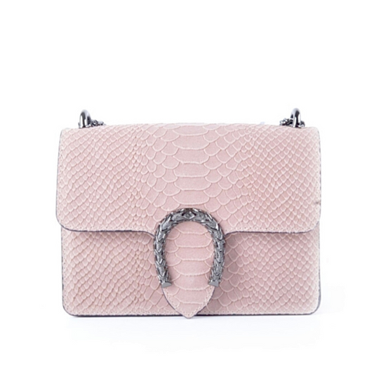 Slangenprint Crossbody Tas Roze