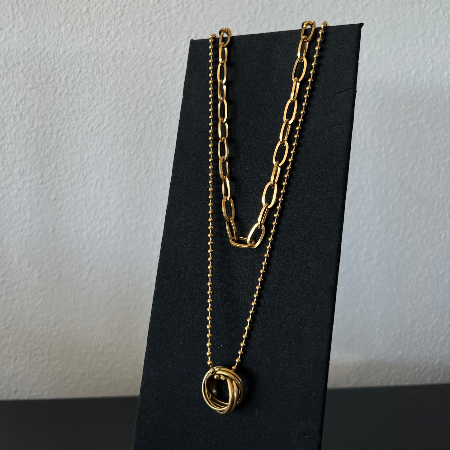 Double Ring Necklace