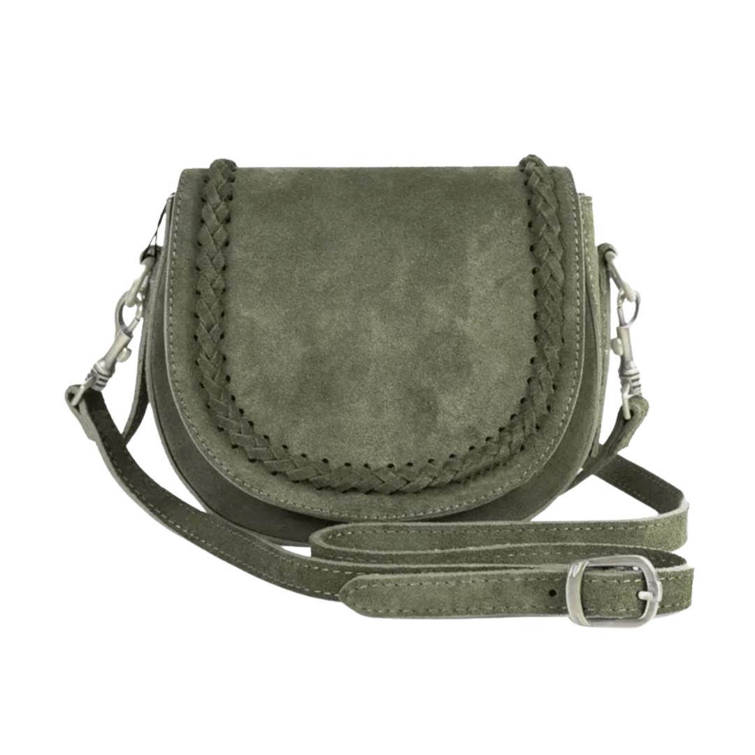 echt leren crossbody tas groen